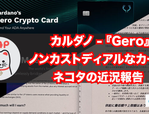 『Gero』の暗号資産カード (ノンカストディアル）とネコタ近況報告